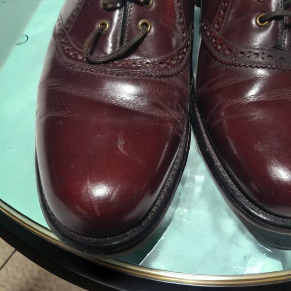 Keith Highlander Dress Shoes Burgundy Brown Leather Lace Up USA Men' Size -8 1/2 - Picture 4 of 15